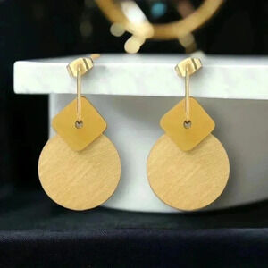 🆕️Elegant 18K Gold Plated Stainless Steel Earrings Polished and Matte Finish